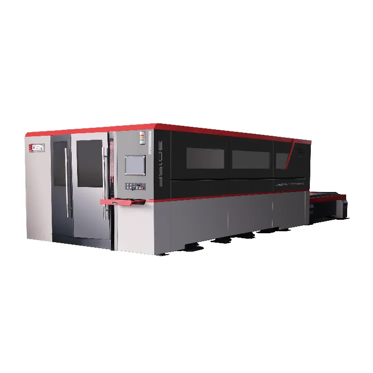 奥斯玛FL-3015光纤激光切割机智能加工实拍，展示工业级金属板材切割设备核心性能，3m×1.5m大幅面加工范围搭配±0.02mm定位精度，诠释高端装备制造领域高精度金属加工解决方案