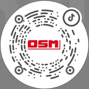 奥斯玛抖音官方账号二维码，扫码关注获取工业设备短视频创意案例、新品首发直播及行业峰会资讯，打造B端品牌年轻化传播新阵地